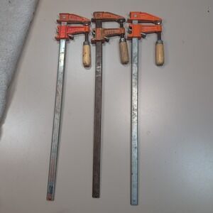 Vintage Jorgensen Clamp #3701 #3703 Wood Handle 18 Inch Sliding Clamp Lot Of 3